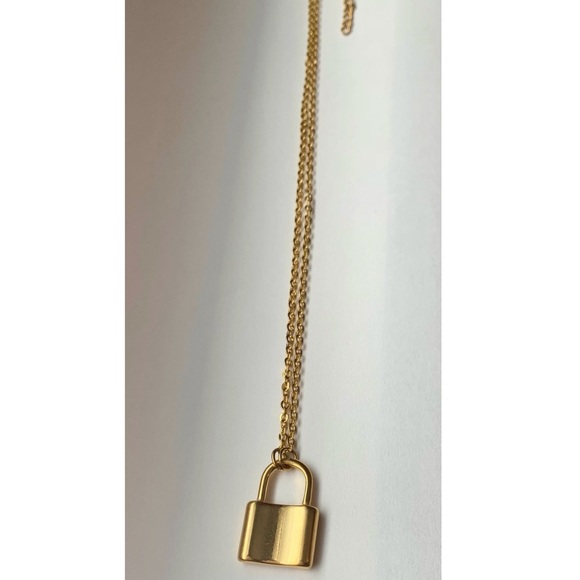 Gold Lock Necklace - Picture 3 of 3